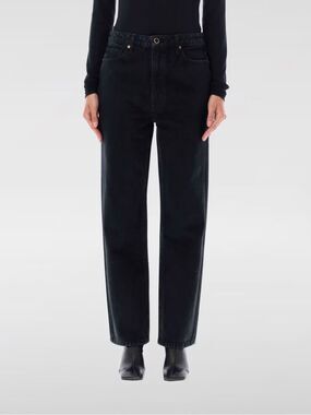 KHAITE Black High-Rise Straight-Leg Jeans